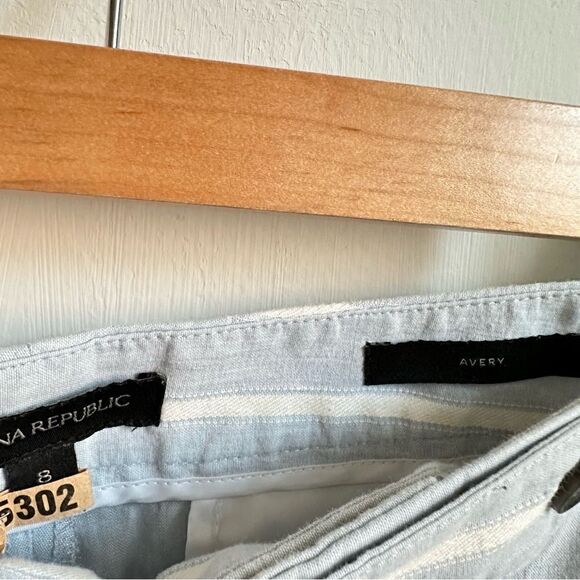 Banana Republic Blue White Striped Cotton Avery Pants 8 - Picture 7 of 7